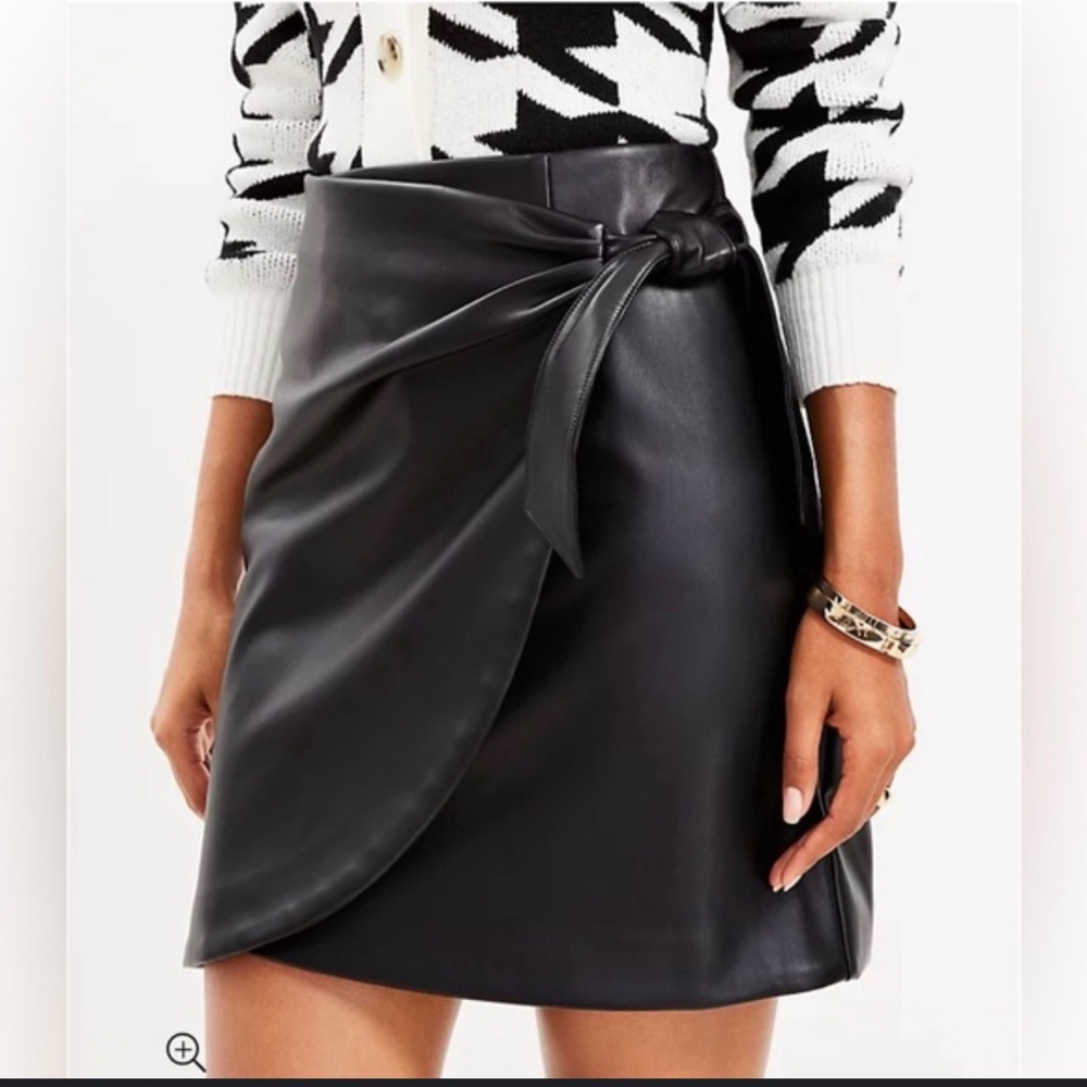 2 for $15 sale: NWT Loft faux leather wrap pencil skirt with knot - 2